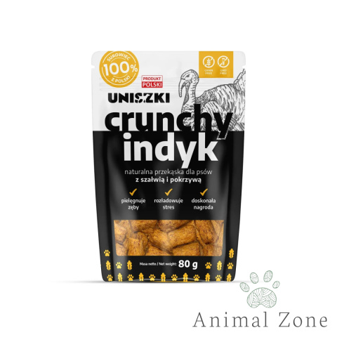 Uniszki Crunchy Indyk z Szałwią i Pokrzywą 80g